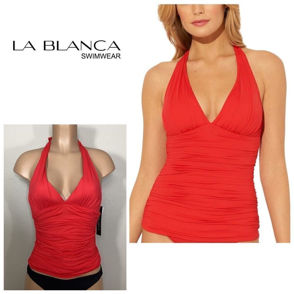 New. La Blanca red tankini top. Size 6. Retails $89